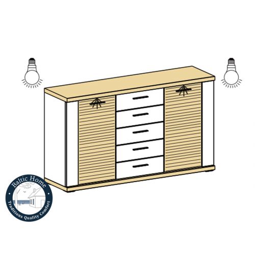 Buy chest of drawers Type 21 Manhattan pino aurelio/nelson oak