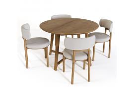 Round Dining Table D-110 made of ash wood