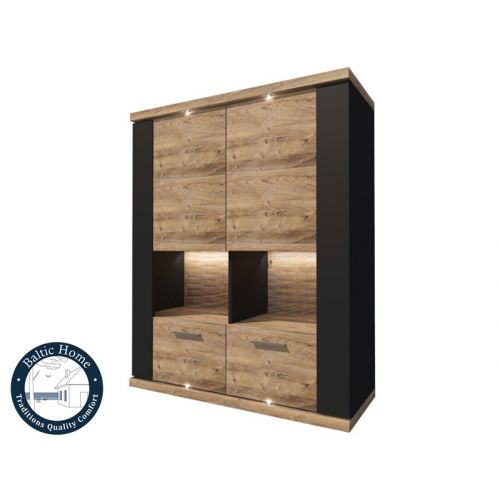 Buy display cabinet Type 07 Manhattan black matt/ribbek