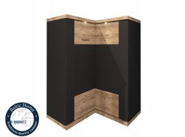 Corner chest of drawers Type 19 Manhattan black matt/ribbek