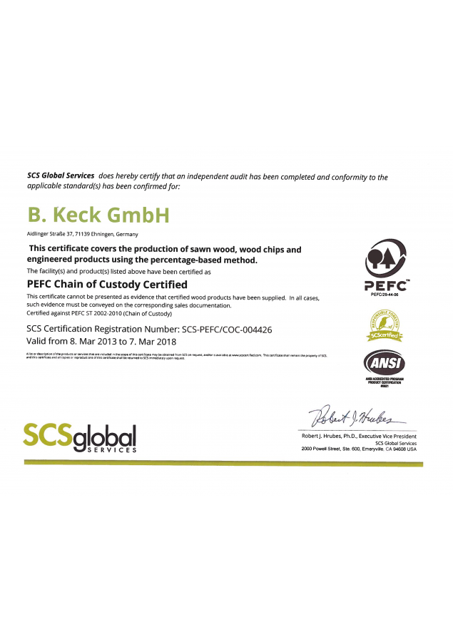 Сертифікат PEFC SCS